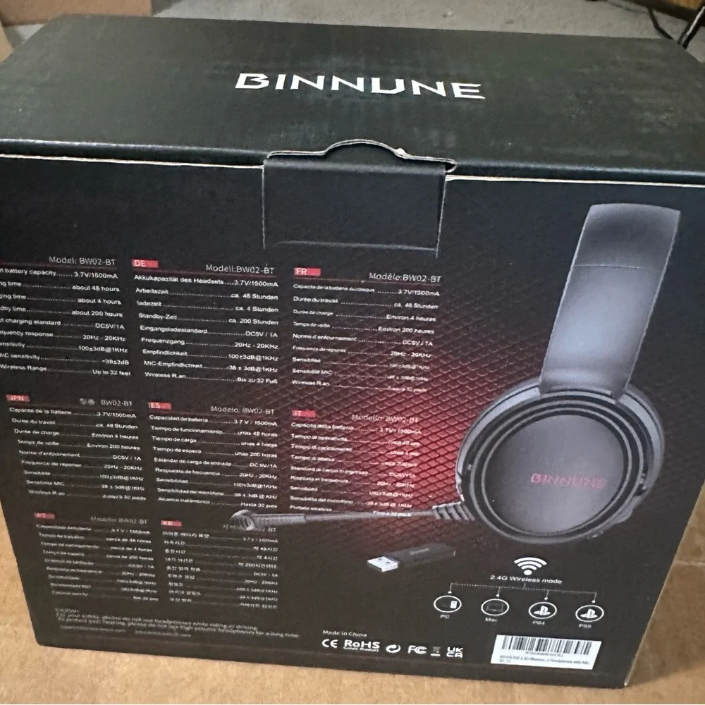 BINNUNE Wireless Gaming Headset